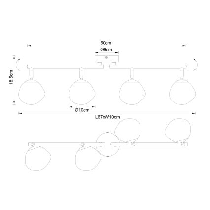 Globo - Takspot 4xG9/5W/230V