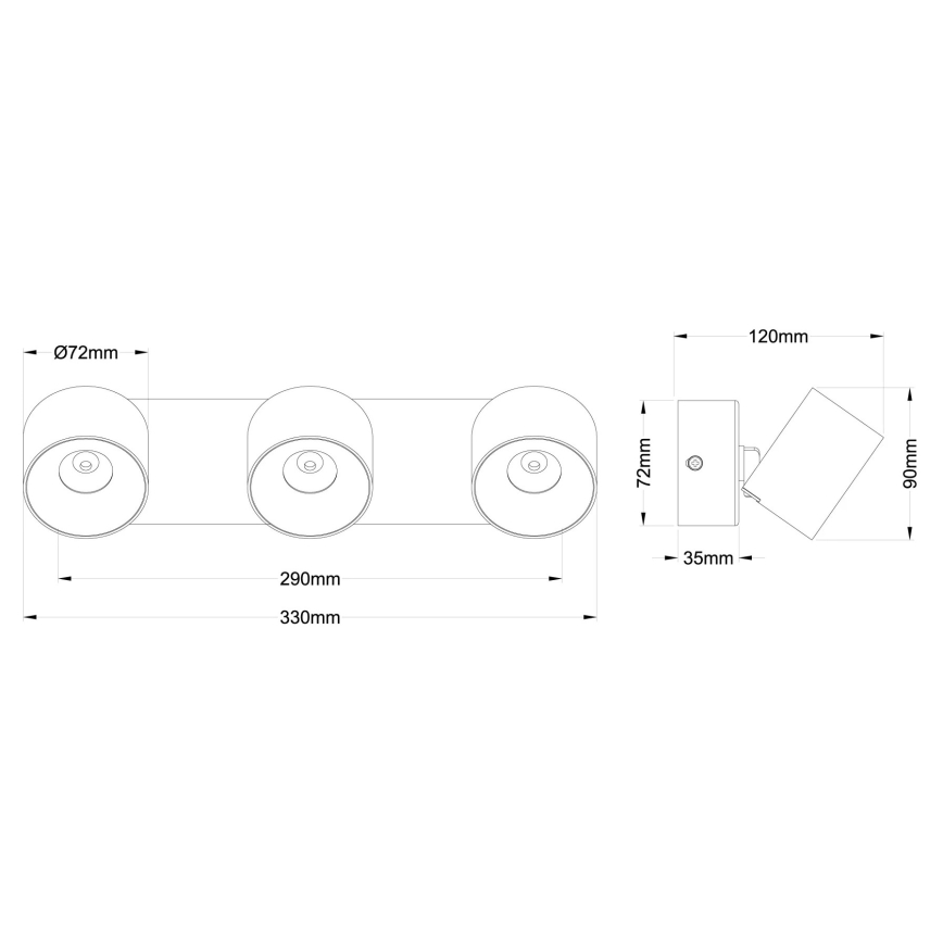 Globo - LED-spotlampa 3xLED/6W/230V