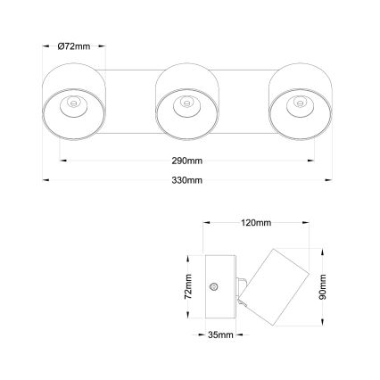 Globo - LED-spotlampa 3xLED/6W/230V