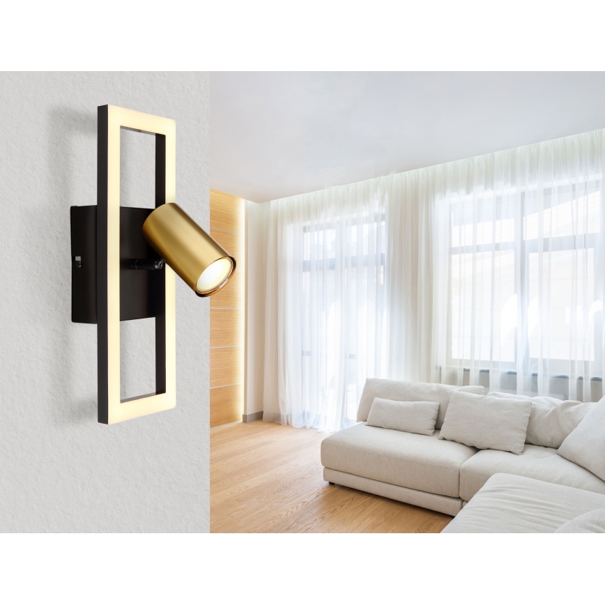 Globo - LED väggspotlight 1xGU10/5W/230V + LED/12W/230V