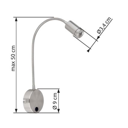 Globo - LED flexibel bordslampa LED/3W/230V