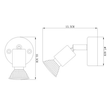 Globo - LED väggspotlight 1xGU10/3W/230V