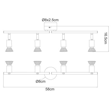 Globo 57381-4L - LED spotlight OLANA 4xGU10/3W/230V