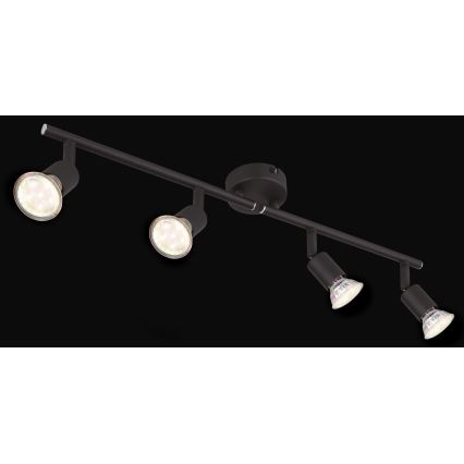 Globo - LED Spotlight 4xGU10/3W/230V svart