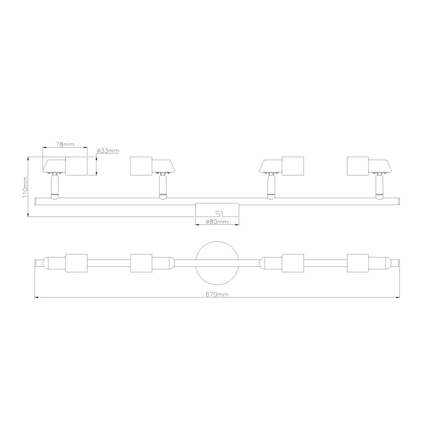 Globo - LED spotlight 4xGU10/3W/230V
