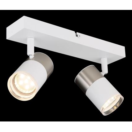 Globo - Spotlight 2xGU10/25W/230V vit/matt krom