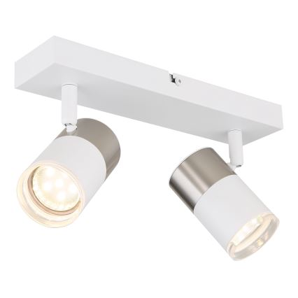 Globo - Spotlight 2xGU10/25W/230V vit/matt krom