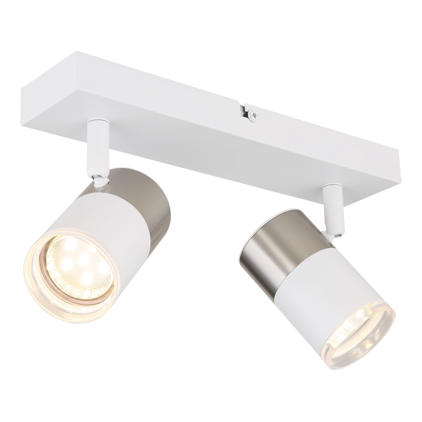 Globo - Spotlight 2xGU10/25W/230V vit/matt krom