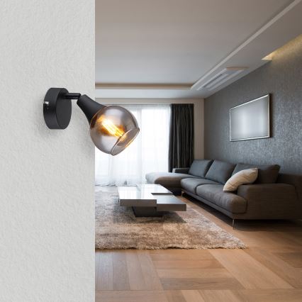 Globo - Väggspotlight 1xE14/40W/230V svart