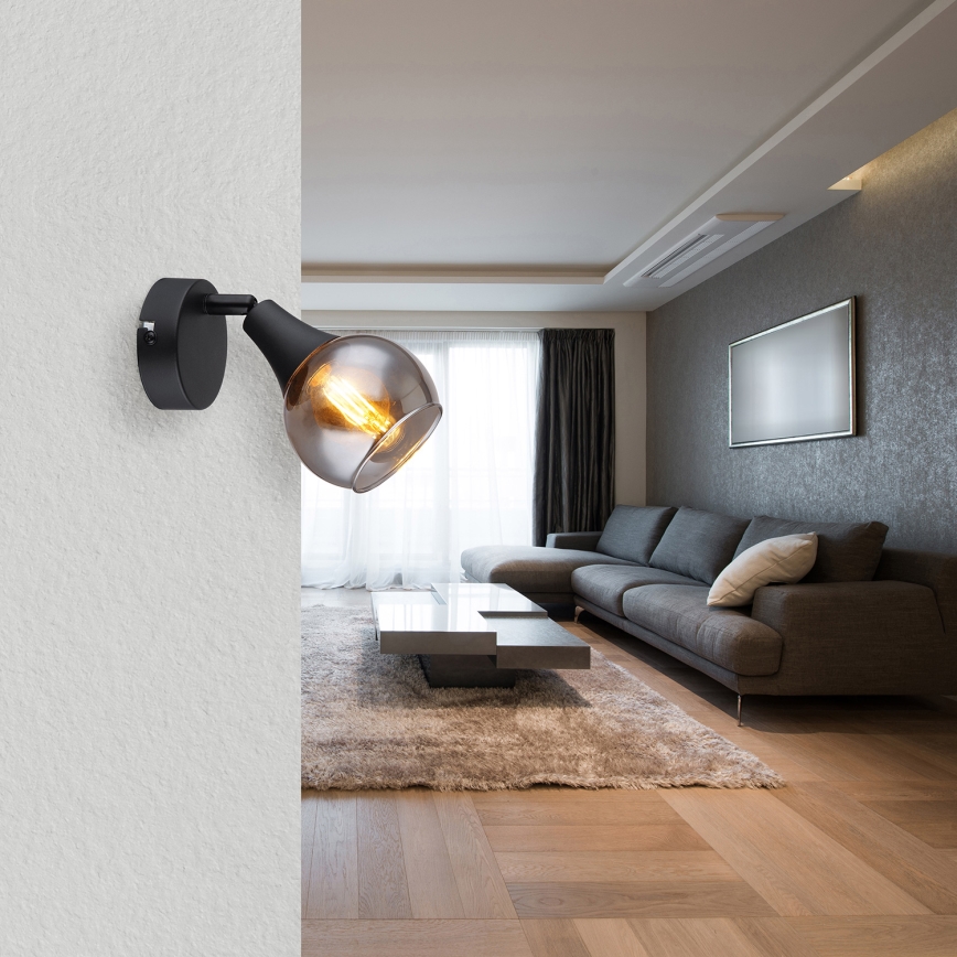 Globo - Väggspotlight 1xE14/40W/230V svart