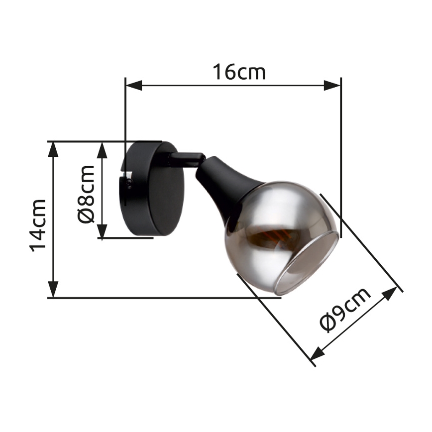 Globo - Väggspotlight 1xE14/40W/230V svart