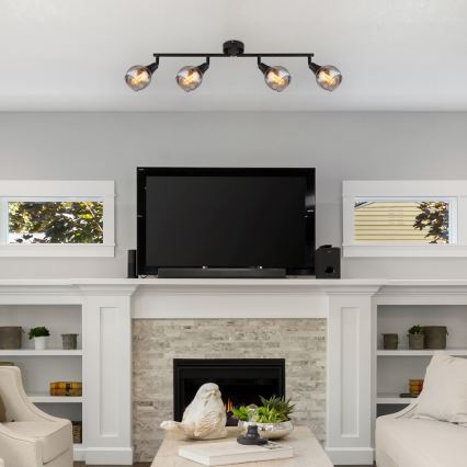 Globo - Spotlight 4xE14/40W/230V svart