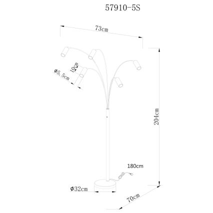 Globo - Golvlampa 5xGU10/35W/230V
