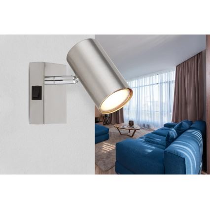 Globo - Väggspotlight 1xGU10/25W/230V matt krom