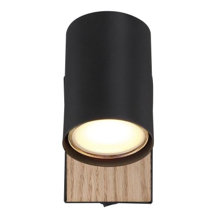 Globo - Väggspotlight 1xGU10/25W/230V svart/brun