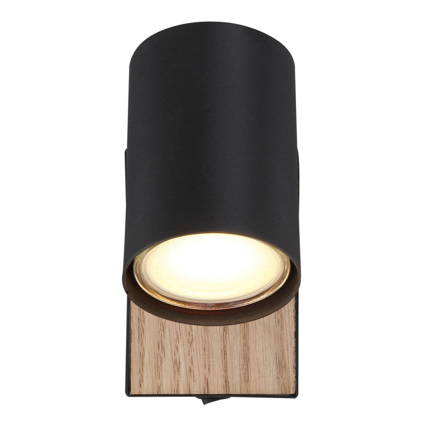 Globo - Väggspotlight 1xGU10/25W/230V svart/brun