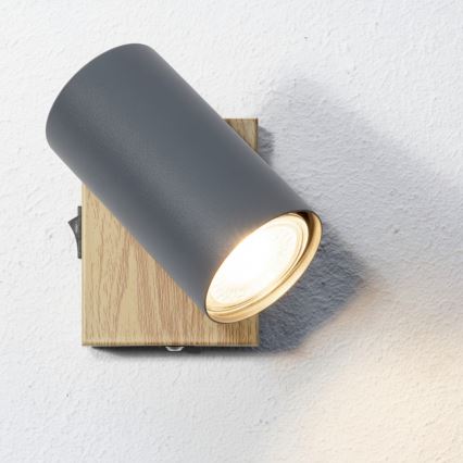 Globo  - Vägg spotlight ROBBY 1xGU10/25W/230V grå/brun