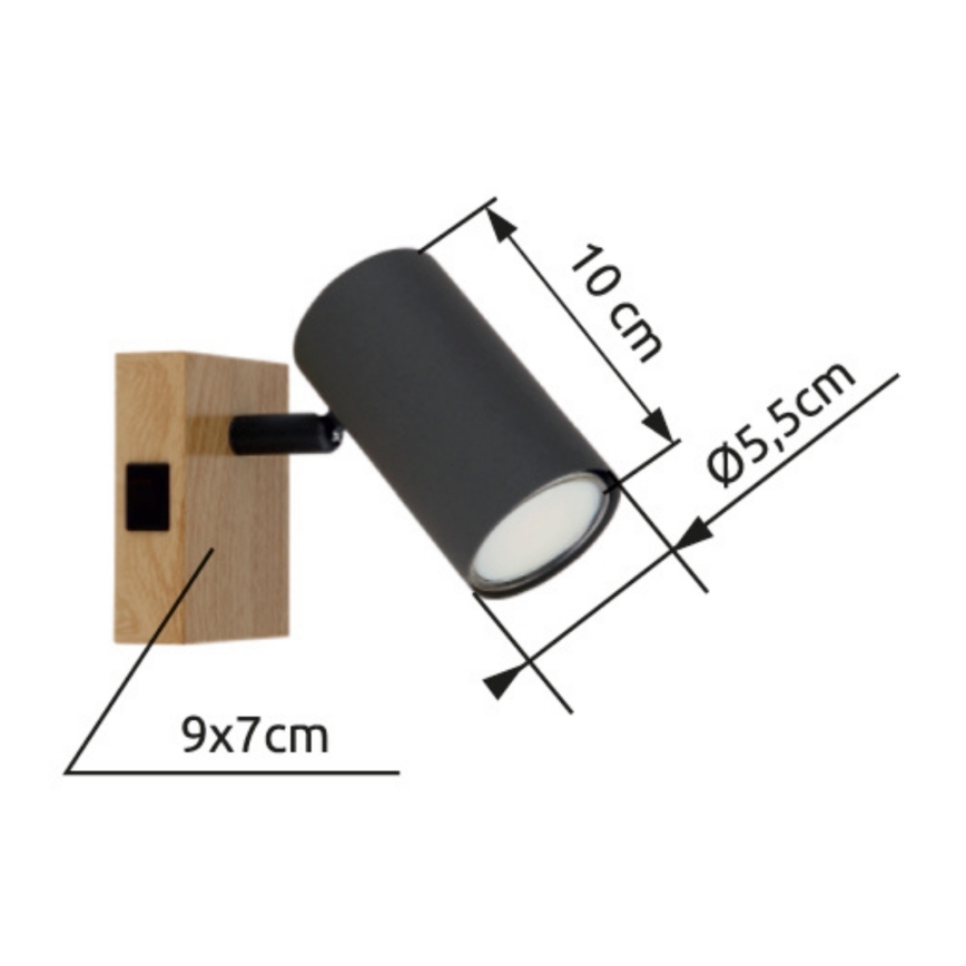 Globo  - Vägg spotlight ROBBY 1xGU10/25W/230V grå/brun