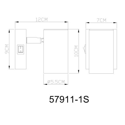Globo - Väggspotlight 1xGU10/25W/230V