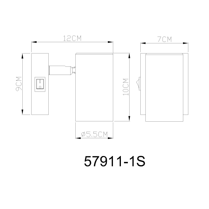 Globo - Väggspotlight 1xGU10/25W/230V