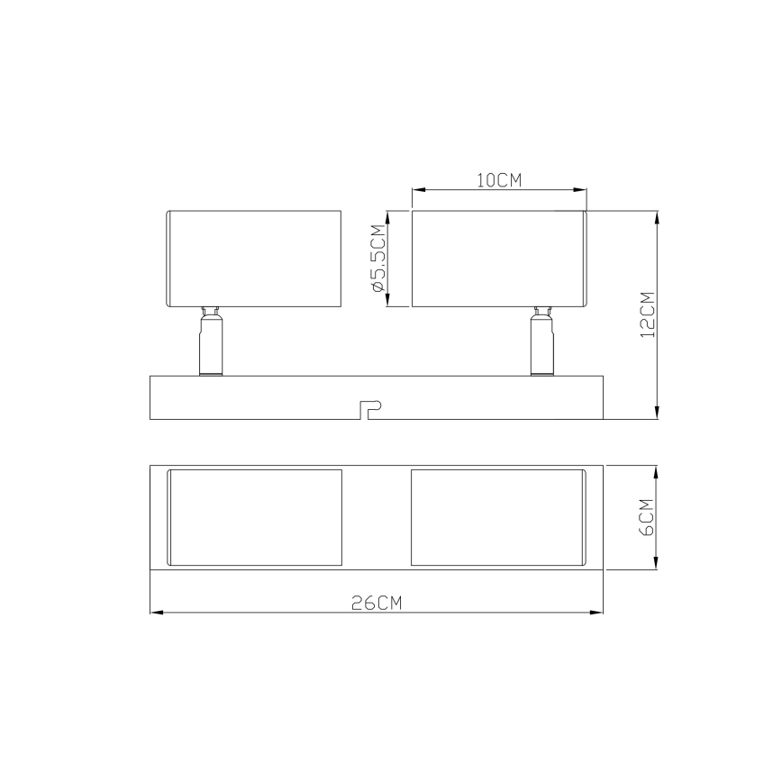 Globo - Spotlampa 2xGU10/35W/230V svart
