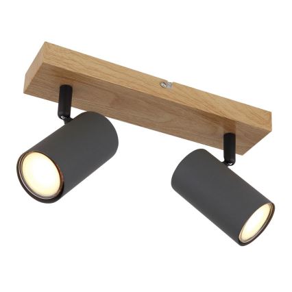 Globo - Spotlight 2xGU10/35W/230V grå/brun