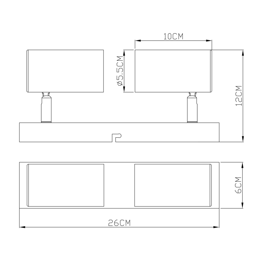 Globo - Spotlight 2xGU10/35W/230V grå/brun