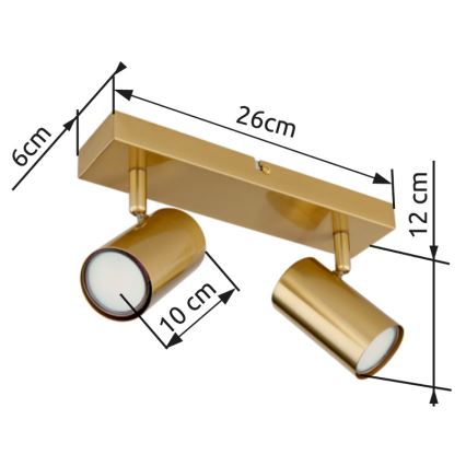 Globo - Spotlight 2xGU10/35W/230V guld