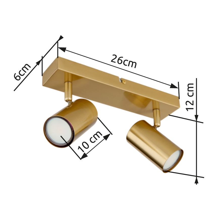Globo - Spotlight 2xGU10/35W/230V guld