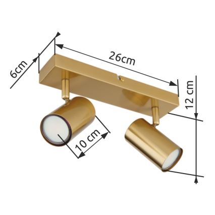 Globo - Spotlight 2xGU10/35W/230V guld