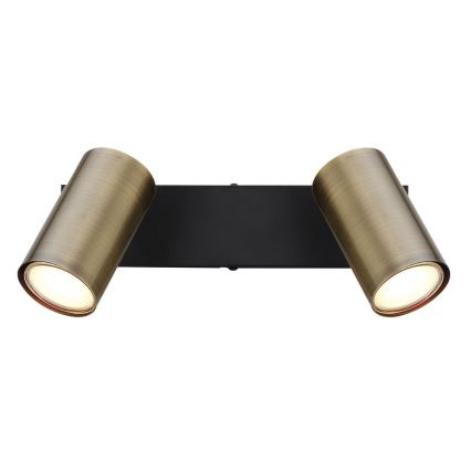 Globo - Spotlampa 2xGU10/35W/230V svart/mässing