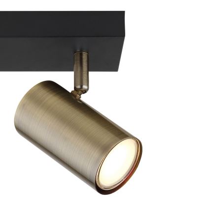 Globo - Spotlampa 2xGU10/35W/230V svart/mässing