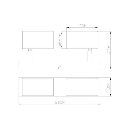 Globo - Spotlight 2xGU10/25W/230V orange