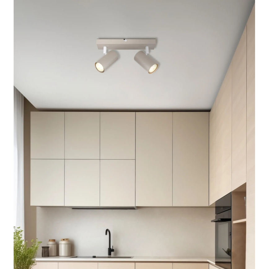 Globo - Spotarmatur 2xGU10/35W/230V beige