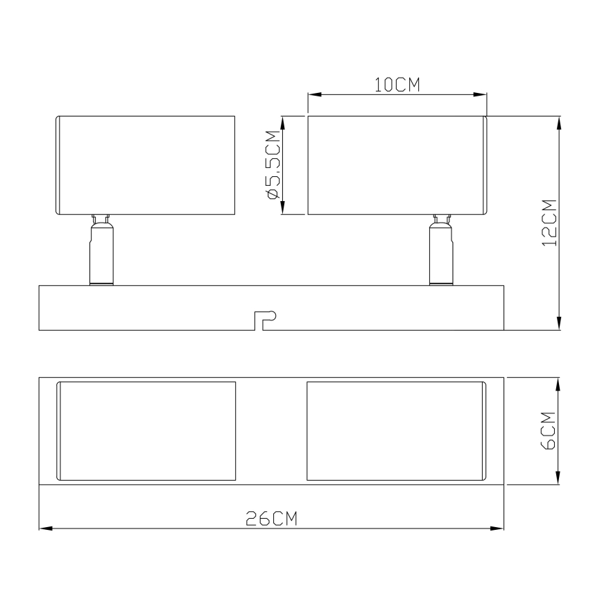 Globo - Spotlampa 2xGU10/35W/230V vit