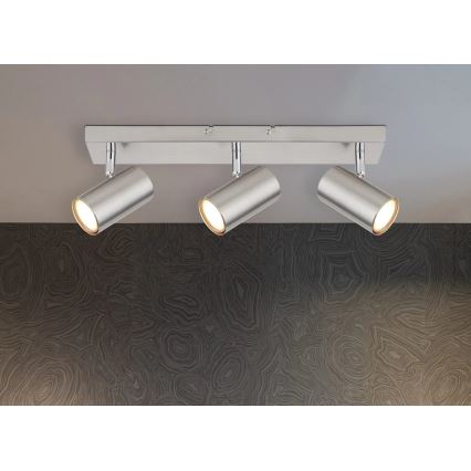 Globo - Spotlampa 3-lågig, 3x GU10/35W/230V, mattkrom