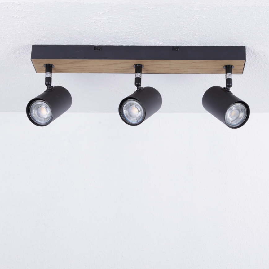 Globo - Spotlight 3xGU10/35W/230V svart/brun