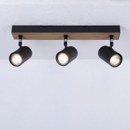 Globo - Spotlight 3xGU10/35W/230V svart/brun