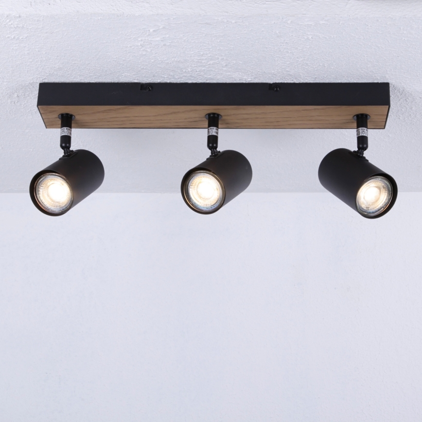 Globo - Spotlight 3xGU10/35W/230V svart/brun