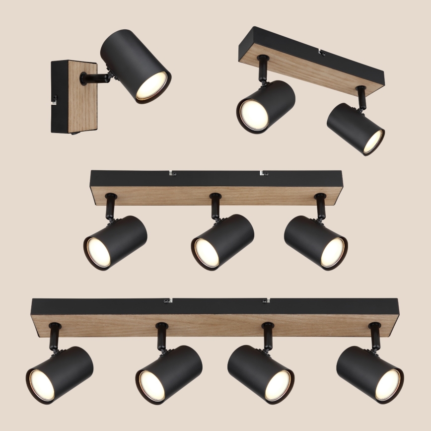 Globo - Spotlight 3xGU10/35W/230V svart/brun