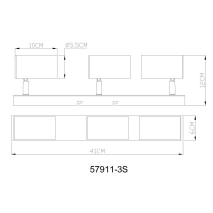 Globo - Spotlight 3xGU10/25W/230V