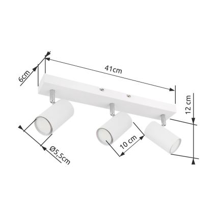 Globo - Spotbelysning 3xGU10/35W/230V vit