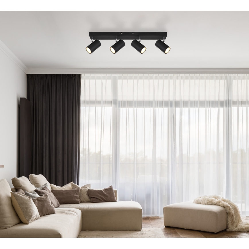 Globo - Spotbelysning 4xGU10/35W/230V svart