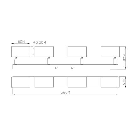 Globo - Spotbelysning 4xGU10/35W/230V grå/brun