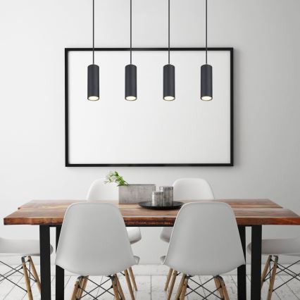 Globo - Taklampa med lina 4xGU10/35W/230V svart