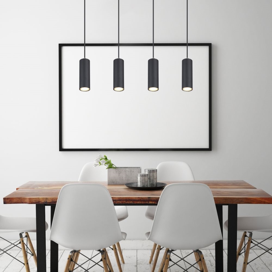 Globo - Taklampa med lina 4xGU10/35W/230V svart