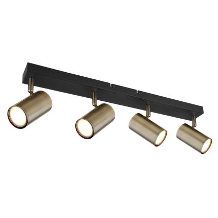 Globo - Spotbelysning 4xGU10/35W/230V svart/mässing