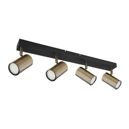 Globo - Spotbelysning 4xGU10/35W/230V svart/mässing
