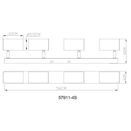 Globo - Spotlight 4xGU10/25W/230V