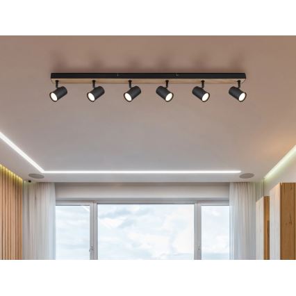 Globo - Spotlight 6xGU10/35W/230V svart/brun